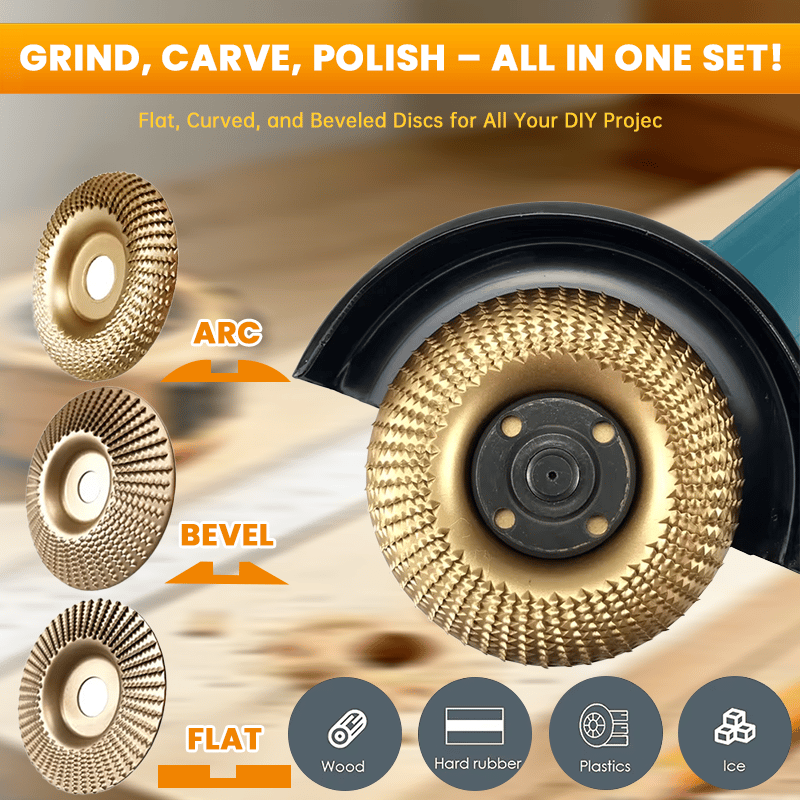 Heavy-Duty Wood-Carving-Disc Set (3PCS)