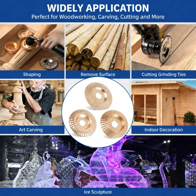 Heavy-Duty Wood-Carving-Disc Set (3PCS)